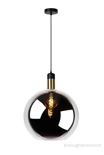 Lucide Julius hängande lampa, enkel ljuskälla, rökgrå, Ø 40 cm 5411212343345
