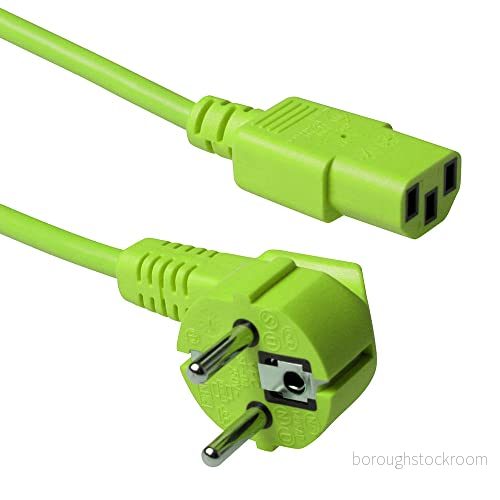 ACT IEC kabel 1,2 m, C13 kabel, PC strömkabel, CEE 7/7 till 3 stift vinklad kontakt AK5137 grön 8716065305517