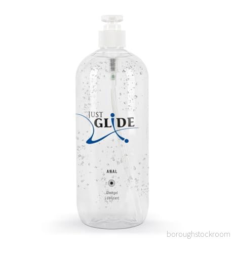 Just Glide intensivt analsmörjmedel för kvinnor och män, vattenbaserad, vegansk, fett oljefri, lämplig sexleksaker kondomer, 1000 ml 4024144628636