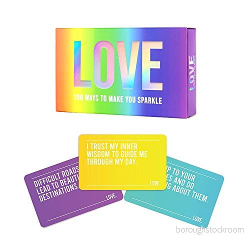 Gift Republic GR490102 Love 100 affirmationskort för att få dig gnistra, grönPersikaGul Lila 5056004332031