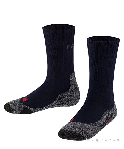 FALKE unisex - barn Vandringsstrumpor TK2 K So ull funktionsmaterial tjock anti-blåsor 1 par, Blå Marine 6120, 35-38 4004757712090
