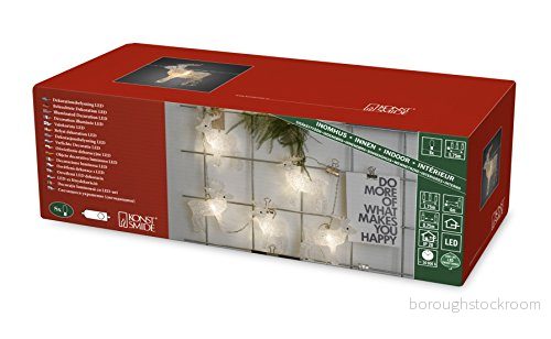 Konstsmide 1441-103 LED dekorativ ljuskedja med 8 akrylälgar, för inomhus (IP20)/VDE-testad, 24 V invändig transformat/med på/av-strömbrytare, varma vita dioder/transparent kabel 7318301441105