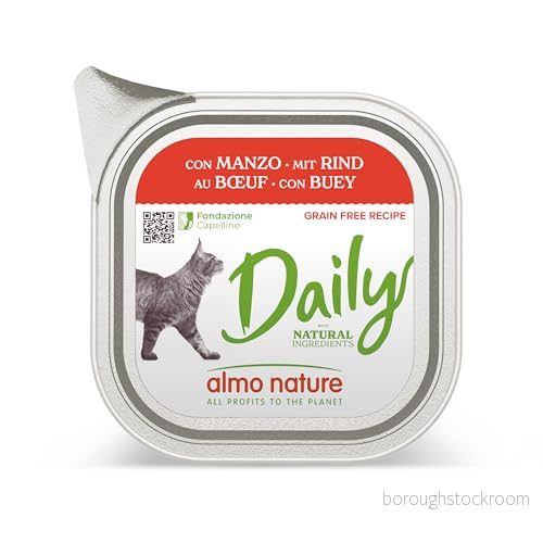 almo nature Daily kattmat med nötkött, helfoder för katter, våt mat 32 pack (32 x 100 g) 8001154124958