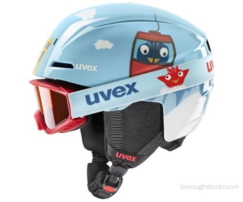 uvex viti set, Skidhjälmen & Skidglasögon unisex barn, light blue birdy, 46 50 cm 4043197367408