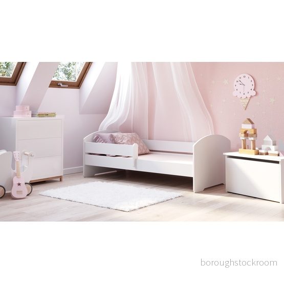 KOBI Barnsäng Luk Med Madrass Och Skyddskant White 160 x 80 Cm 5903641554497 KOBI Barnsäng Luk Med Madrass Och Skyddskant White 160 x 80 Cm 5903641554497