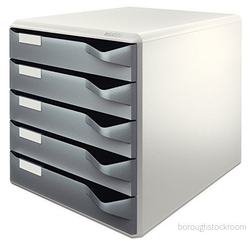 Leitz Lådskåp 5 Lådor För A4 Blekgrå Med Mörkgrå Brickor 4002432311255 Leitz Lådskåp 5 Lådor För A4 Blekgrå Med Mörkgrå Brickor 4002432311255