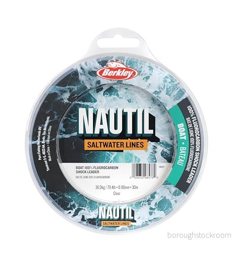 Berkley Nautil Boat Shockleader Slitstark och stöttålig fiskelinje Monofilament med hög knutstyrka För saltvatten sötvatten multiplikator haspelrullar 0,70 mm 55 lb 30 m 28632985748