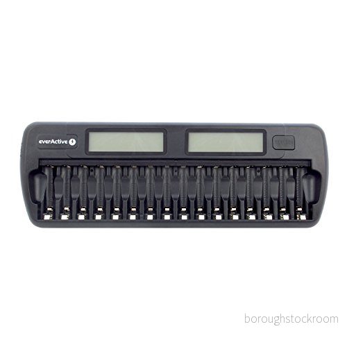 everActive laddare för 16 batterier, AAA AA, snabb laddning 4 timmars batteriset, LCD display, uppdateringsläge, biladapter, modell: NC 1600 5902020523840