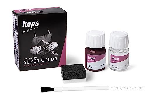 Kaps Dye Super Color + Preparera (25 ml vardera), Professionell läderfärg För Naturläder, Konstläder och Tyg, näring Reparation av Läderskor i Olika Färger (111 Vinröd) 5908226922807