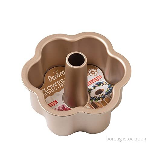 Decora 0070108 Nonstick Flower Angel Food Pan Ø 22 X 10 H Cm Gold Line 8024622076986