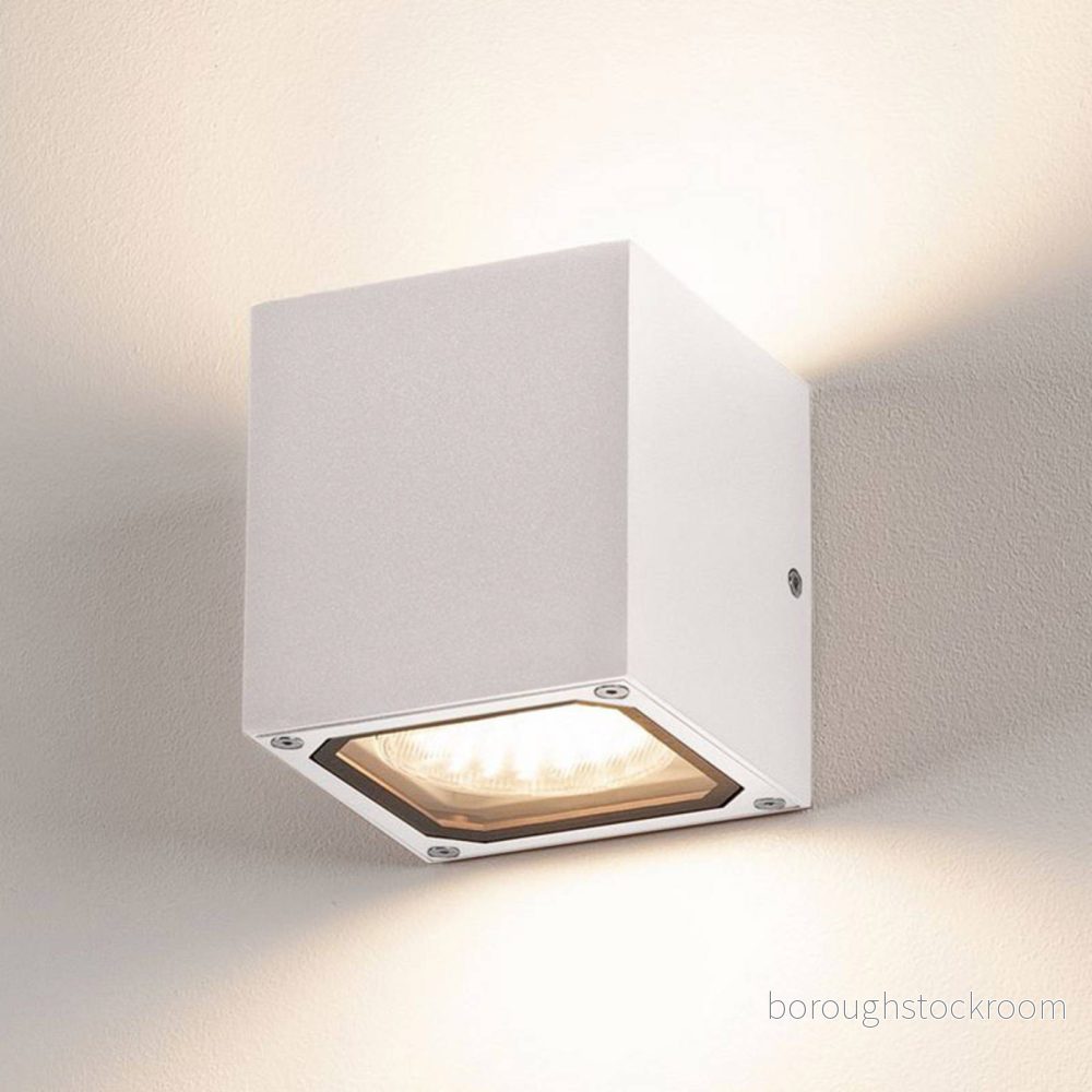 SLV Vägglampa SITRA CUBE för effektiv utomhusbelysning av entrén, väggar, stigar, terrasser, fasader, trappor LED vägglampa, utomhuslampa, trädgårdslampa 2 x GX53, max. 9 W, B A++ 4024163112505