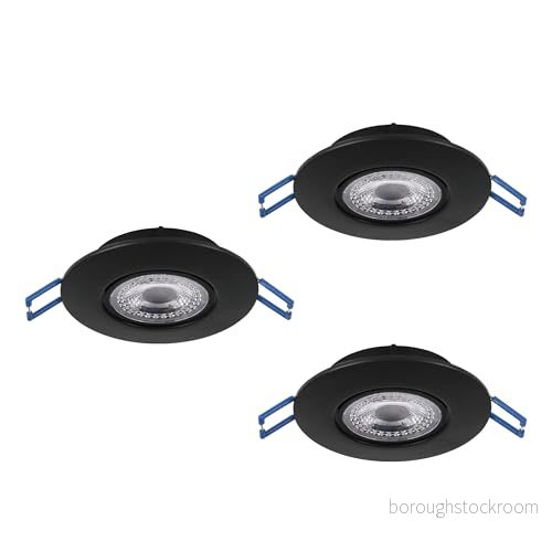 EGLO ZUJAR Recessed spotlight Ø90 340lm 3 pack black 9002759757649
