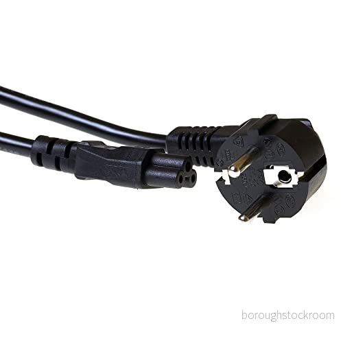 ACT strömkabel 3 polig 1,99 m, CEE7/7 C5 kabel typ F, för bärbar dator, skyddskontakt vinklad AK5144 8716065311044