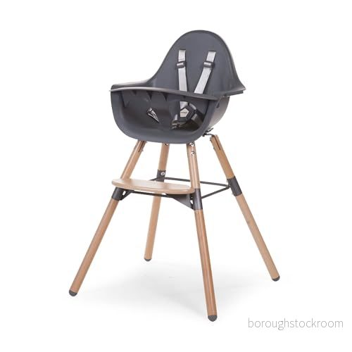 CHILDHOME, Barnstol, Evolutive, från 6 månader, höjdjusterbar, 5 punktssele, många tillbehör, kompatibel med Evolu Baby Carrier, bok, 2,antracit 5420007143213