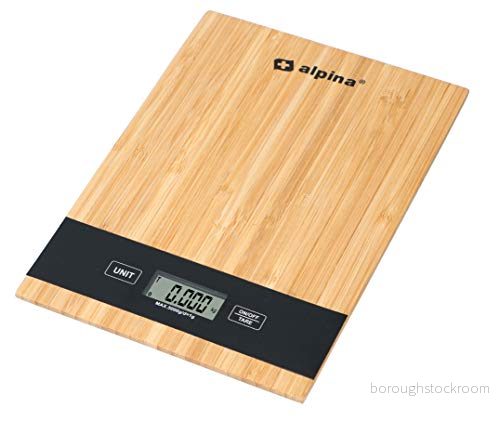 Alpina Digital köksvåg automatisk avstängning Tareringsfunktion upp till 5 kg bambu 8711252186771