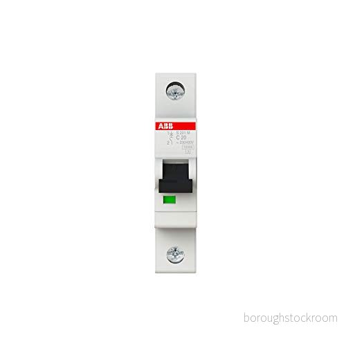 ABB S201M C20 miniatyrbrytare 1 pol, typ C, 10 kA/15 kA brytkapacitet, 20 Amp ström (2CDS271001R0204) 4016779550017
