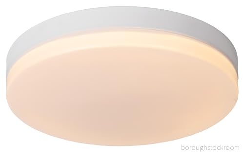 LUCIDE BISKIT Taklampa för badrum Ø 40 cm LED 1 x 36 W, 2 700K IP44 Rörelsedetektor och dag/natt vit 5411212792204