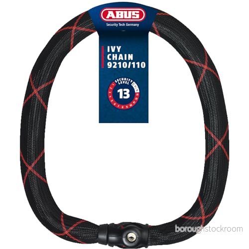 ABUS Lucchetto per catena Ivy Chain 9210/110 bicicletta in acciaio temprato Livello di sicurezza 13 110 cm 88692 Nero 4003318886928