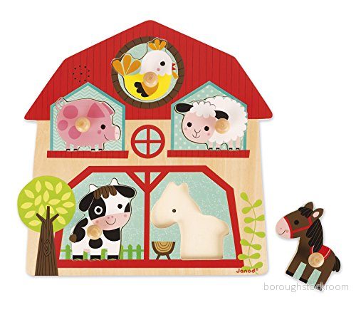 Janod J07079 Wooden Musical Puzzle, The Friends of Farm 3700217370794