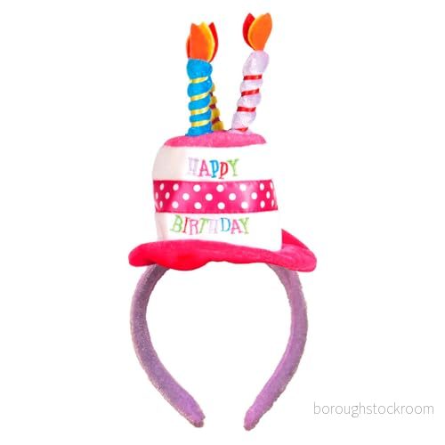 Boland 00940 pannband Happy Birthday, tiara med minihatt för födelsedag, tårta, gåva, överraskning, fest, dekoration 8712026009401