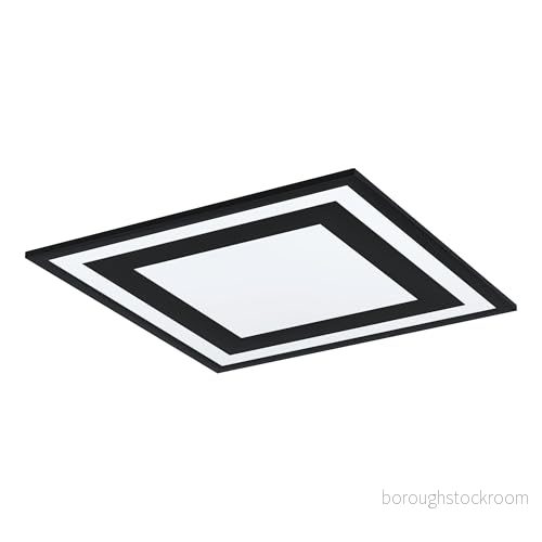 EGLO LED taklampa Savatarila, 1 glödlampa taklampa, vardagsrumslampa modern, kökslampa av aluminium och plast, halllampa tak i svart, vit, L x B 45 cm 9002759990381