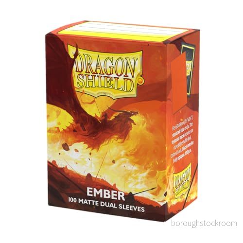 Dragon Shield matt dubbelt emblem Alaric Revolution Kindlerh (orange) 100 CT kortfodral i standardstorlek MTG släta och tåliga kompatibla med Pokemon & Magic The Gathering Card 5706569150549