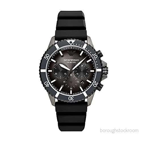Emporio Armani klocka för män, kronograf, gunmetal i minst 50% återvunnet rostfritt stål, AR11515 4064092194906