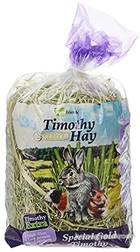 Homefriends Timothy hö för kaniner, dvärgar, hamstrar, pig och gnagare, 600 g (1 pack) fiberkaninmat tandborstning, 8714402089922