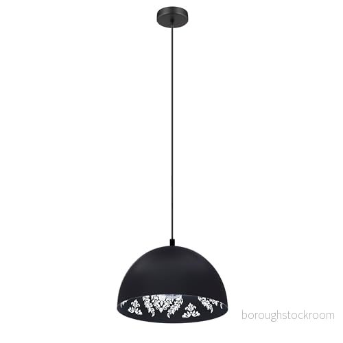 EGLO Congresbury, hängande lampa med 1 lampa, vintage, industriell, retro, hänglampa av stål i svart, vit, matbord, vardagsrumslampa E27 sockel 9002759434724