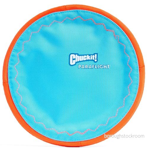 Chuckit! Paraflight flygande skivhundleksak flytande flygblad för vatten hållbar nylonkonstruktion med mjuka gummikanter medelstora och stora hundar storlek stor 24,8 cm L x B 660048001904