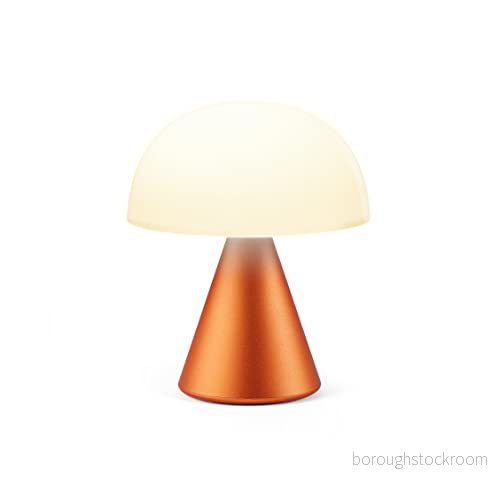 Lexon Mina M svamplampa bärbar sänglampa för sovrum, barn och barnkammare 9 LED färger uppladdningsbar bord med 24 timmars ljus dimmer, medium orange 3660491203655