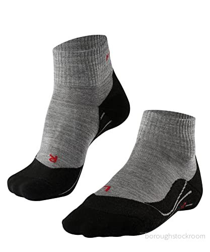 FALKE dam Vandringsstrumpor TK5 Wander Short W Sso ull funktionsmaterial tunn antiblåsning 1 par, Grå Light Grey 3403, 37-38 4043874317085
