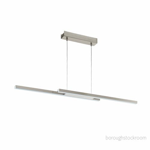 EGLO connect Fraioli-C LED-pendellampa med 2 lampor, hängande lampa av aluminium och plast i nickelmatt, vit, färgtemperaturförändring (varm, neutral, kall), RGB, dimbar, L 105,5 cm 9002759979072