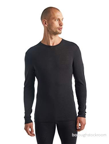 Icebreaker Herrars 175 Mid Weight Everyday Top Långärmad Crewneck T Shirt 100% Merinoullsbas Black, XL 9420058536145