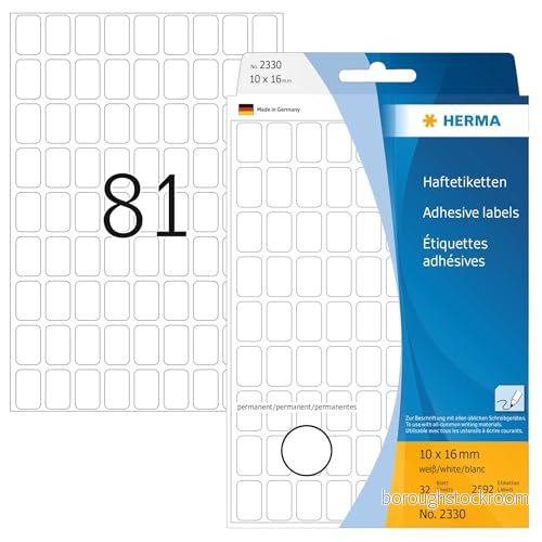 Herma 2330 Multifunktionsetiketter Mini - 10 x 16 mm - Vit - 2592 Etiketter 4008705023306