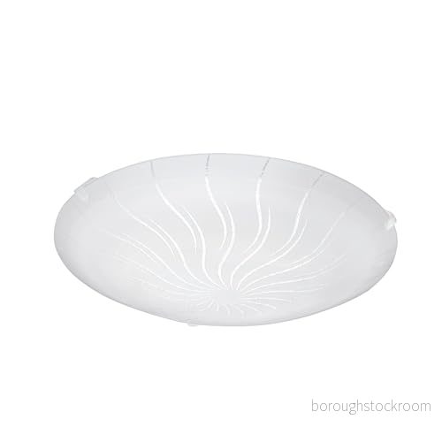 Eglo LED taklampa Margitta 1, 1 glödlampa taklampa, klassisk, vardagsrum av metall i vitt, glas klart med granillkristaller, sovrum, halllampa varm vit, Ø 25 cm 9002759960896