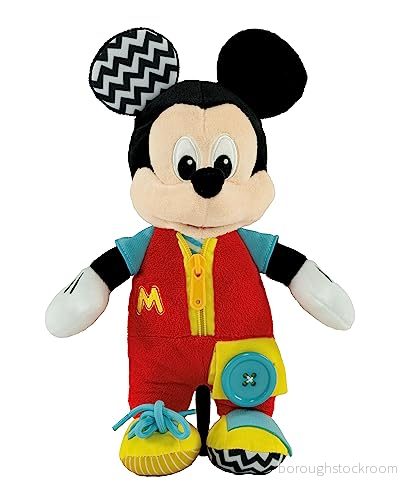 Clementoni - 17859 Montessori plysch Disney Baby Mickey Dress interaktivt och stimulerande spel, motorik koncentration, pedagogisk uppvaknande leksak, 18 månader gammalt babymotorisk 8005125178599