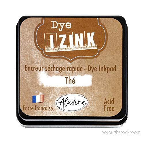 Aladine Izink Dye Brown Tea snabbtorkande bläck för stämplar och schabloner scrapbooking kreativ korttillverkning franskt storlek M 5 x cm färg brun 3660016192662