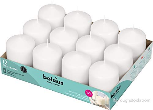 Bolsius bricka 12 stycken, vita blockljus 78 x 58 mm (ca 7,6 5,8 cm) 8717847108852