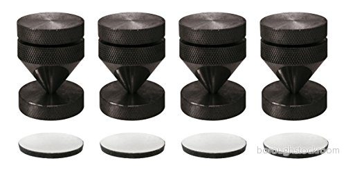 Dynavox Sub watt absorberare, set om 4, höjdjusterbara urkopplingar för hifi enheter och högtalare med brickor, svart 4250019114656