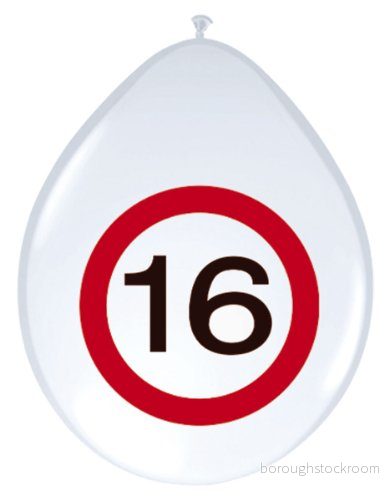 Folat 16 års trafikskyltballonger 8 stycken 8714572053655