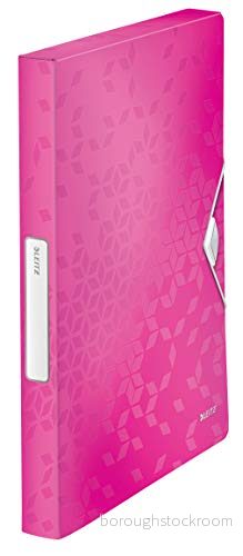 Leitz WOW Boxmapp, A4, upp till 250 ark, elastiska band, flexibel plast, rosa metallic, 46290023 4002432105922