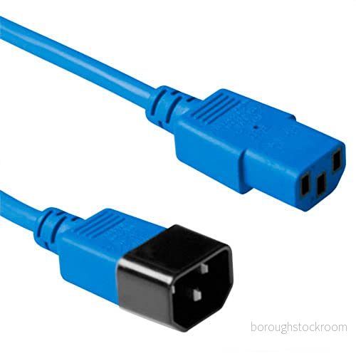 ACT IEC kabel 0,3 m, C13 till C14 kallenhetskabel förlängning, kontakt hona 3 stifts AK5424 blå 8716065467598