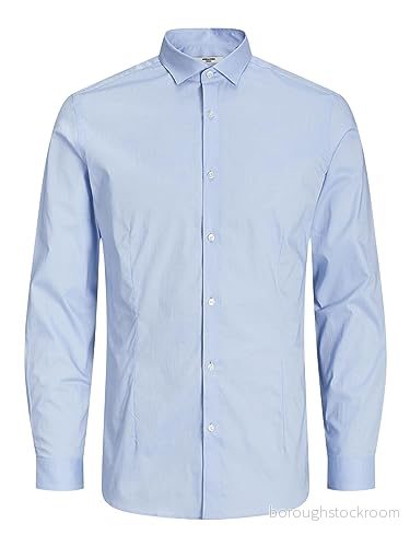 JACK & JONES herr Jjprparma skjorta L/S Noos, Kashmirblå/passform: supersmal, M 5713448304818