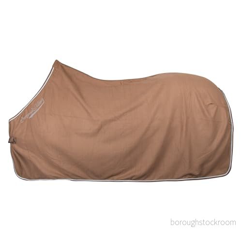 Imperial Riding Fleecefilt IRH Classic, hästfleece och svattfilt, filt med stor krage, avtagbara korsband, svansrep logotyp, cappuccino, 125 8714184879537