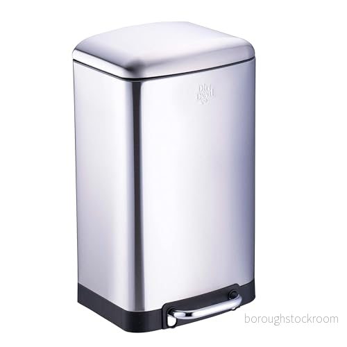 Dirt Devil 20 l pedalbehållare kökskorg med mjuk stängning rostfritt stål avtagbart inre papperskorg 30 x 29 52,5 cm silver 8711252494968