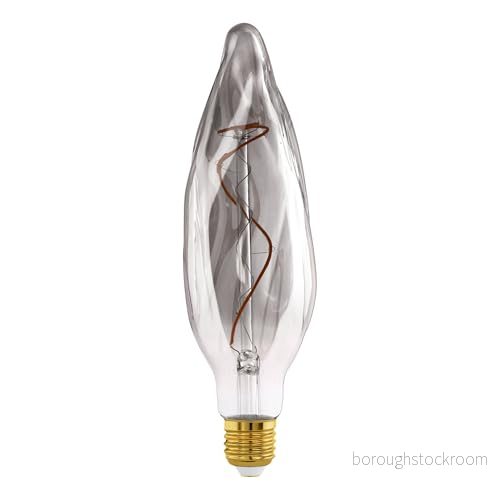 EGLO XXL Dimbar E27 lampa, spiral LED, retro glödlampa, stor storlek, extra dekorativ vintagelampa i tonat glas, 4 watt, 100 lumen, varmvitt ljus, 2 000 K, längd 25,5 cm 9008606278022