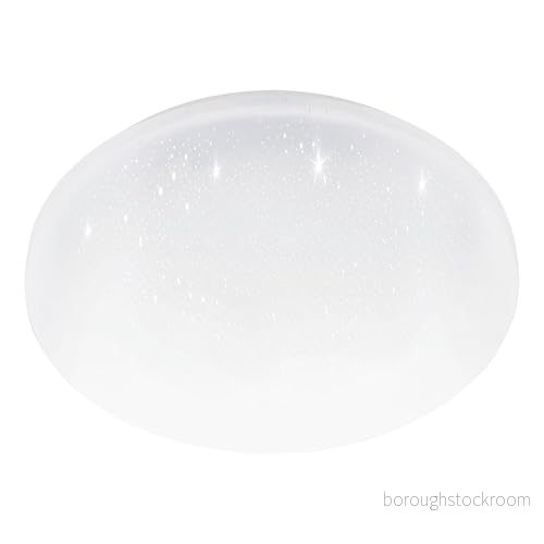 EGLO taklampa POGLIOLA S, Ø 31 cm, LED med kristalleffekt, vardagsrumslampa 1 ljuskälla i metall och plast, lampa vit, barnrumslampa, kökslampa, kontorslampa, för hallen 9002759755058
