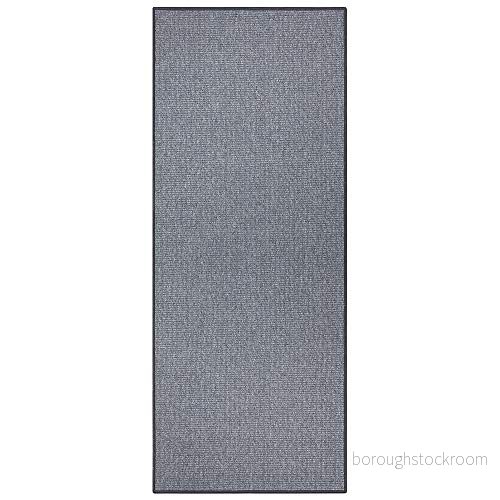 BT Carpet Bouclé löpare kökslöpare, halkfri, platt tyg, kort lugg, matta, köksmatta för hall, kök, vardagsrum, badrum, badrum grå, 67 x 150 cm 4260659066604