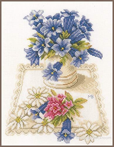Lanarte korsstygnsset Encian, korsnäsförpackning med mönstermönster, bomull, flerfärgad, 23 x 28 0,3 cm 5413480693061